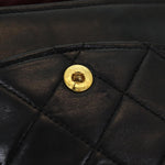 Chanel Matelasse 25 Turn Lock Chain Hand Bag Lamb Skin Black CC Auth yk14030A