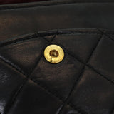 Chanel Matelasse 25 Turn Lock Chain Hand Bag Lamb Skin Black CC Auth yk14030A