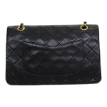 Chanel Matelasse 25 Turn Lock Chain Hand Bag Lamb Skin Black CC Auth yk14030A