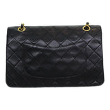 Chanel Matelasse 25 Turn Lock Chain Hand Bag Lamb Skin Black CC Auth yk14030A