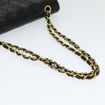 Chanel Matelasse 25 Turn Lock Chain Hand Bag Lamb Skin Black CC Auth yk14030A