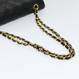 Chanel Matelasse 25 Turn Lock Chain Hand Bag Lamb Skin Black CC Auth yk14030A