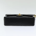 Chanel Matelasse 25 Turn Lock Chain Hand Bag Lamb Skin Black CC Auth yk14030A