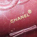 Chanel Matelasse 25 Turn Lock Chain Bag Lamb Skin Black Gold CC Auth yk14418