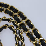 Chanel Matelasse 25 Turn Lock Chain Bag Lamb Skin Black Gold CC Auth yk14418