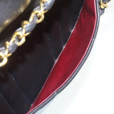 Chanel Mademoiselle Big COCO Mark Chain ShoulderBag Lamb Skin Black Auth yk4080A
