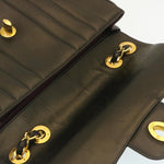 Chanel Mademoiselle Big COCO Mark Chain ShoulderBag Lamb Skin Black Auth yk4080A