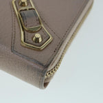 balenciaga Classic Continental Zip Long Wallet Leather Pink 253036 Auth yk9793