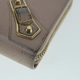 balenciaga Classic Continental Zip Long Wallet Leather Pink 253036 Auth yk9793